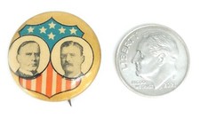 1900 William McKinley Teddy Theodore Roosevelt Pin Pinback Political Button 7/8