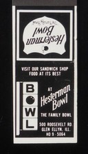 1970s BOWLING Bowl at Hesterman Bowl Sandwich Shop 500 Roosevelt Glen Ellyn IL