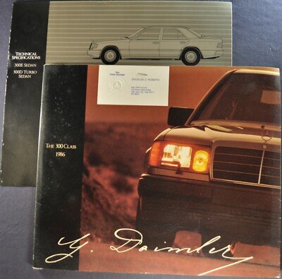 1986 Mercedes Benz Large Brochure +Specs 300E 300D Turbo Sedan