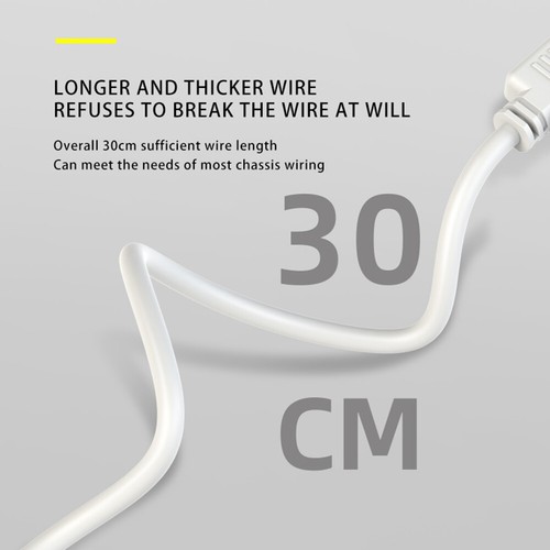 ARGB Chassis Fan Splitter 30cm 1 To 2/3/4 for PC Light Strip Fans (White 1 to 3) - Afbeelding 4 van 10