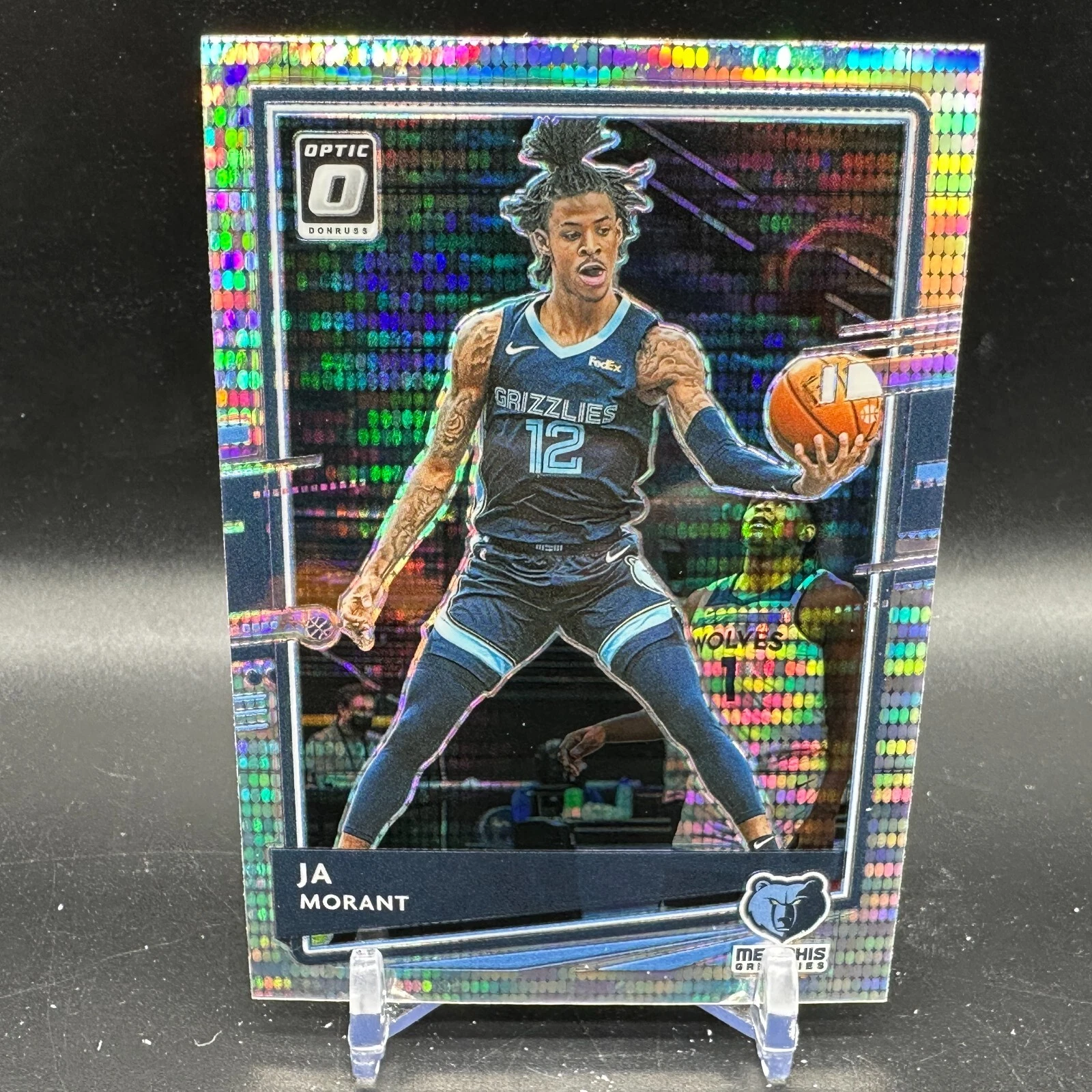 JA MORANT Silver Pulsar Prizm 2020-21 Donruss Optic #117 Memphis Grizzlies