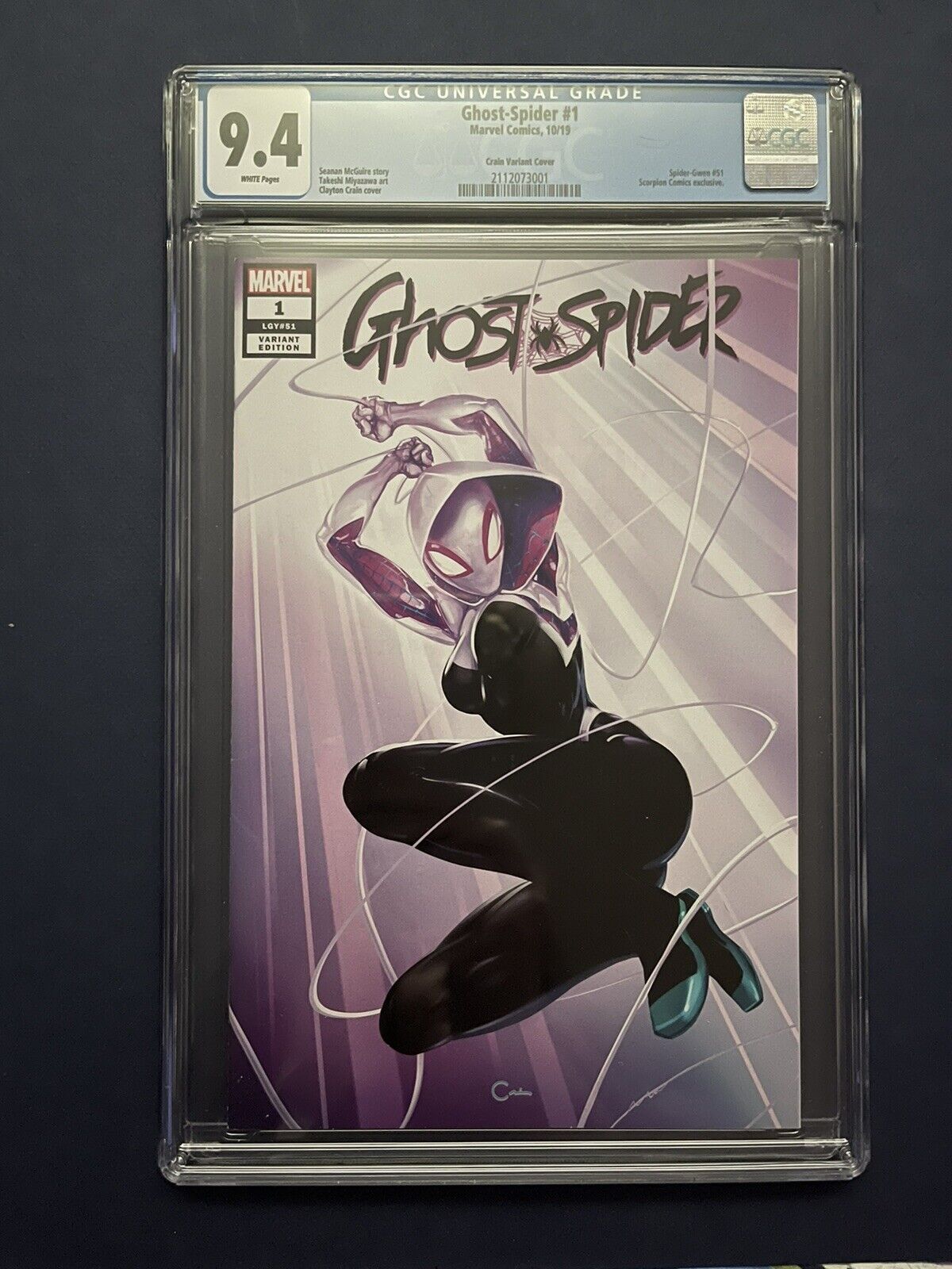 Ghost-Spider #1 Crain Variant Cover CGC 9.4 Scorpion Exclusive Spider-Gwynn