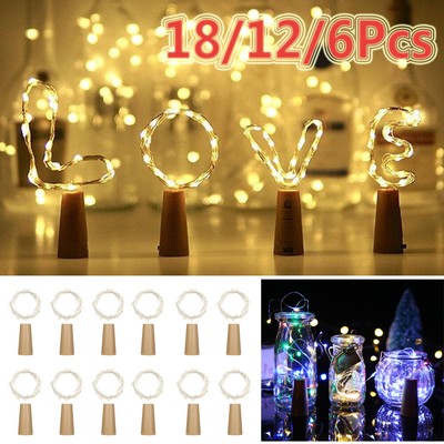 Pack de 6 Cables con 20 LEDs y punta con forma de corcho