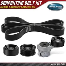 4x Serpentine Belt Drive Component Kit for Ford F-Super Duty F-250 F-350 7.3L