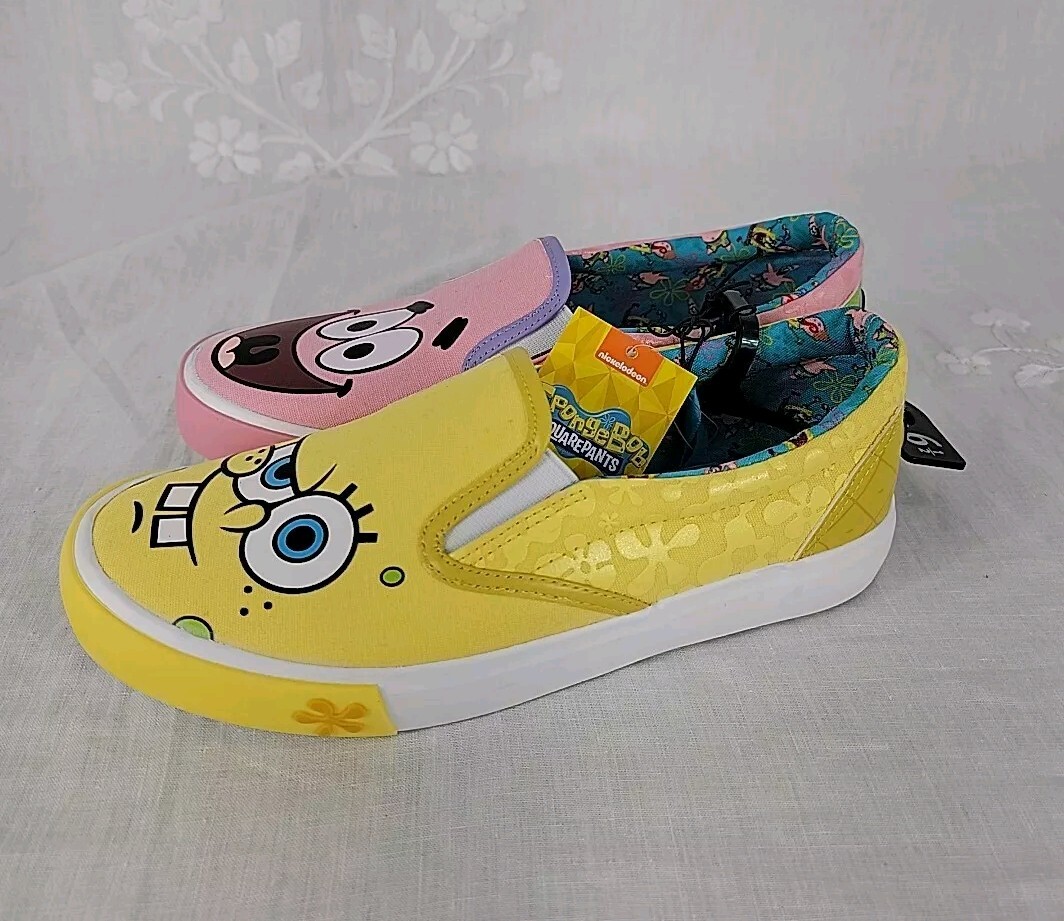 SpongeBob SquarePants Women’s Slip On Sneakers, Size New