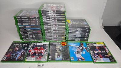LOT OF 50 BRAND NEW XBOX ONE & SERIES X GAMES NHL, OBSERVER, WATCH DOGS, FIFA