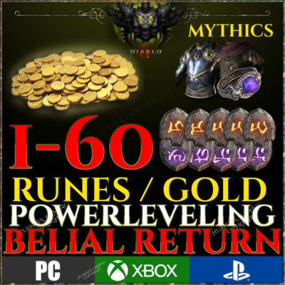  Diablo 4 SEASON 8 BELIAL'S RETURN  POWER LEVELS MYTHIC RUNEWORD UBER BOSSES