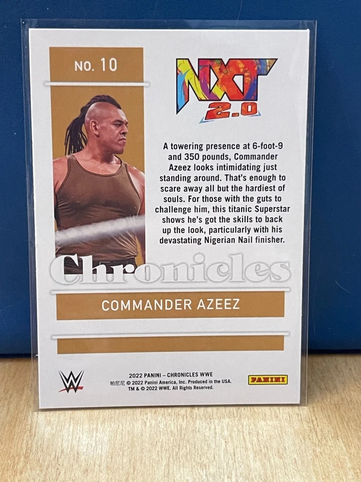 2022 Panini Chronicles - WWE Wrestling Card - Commander Azeez #10 - NXT - Image 2 of 2