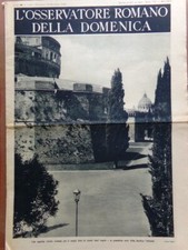 L'Osservatore Romano del 8 Dicembre 1940 Indiani d'America Gozzi Panaghia Giglio