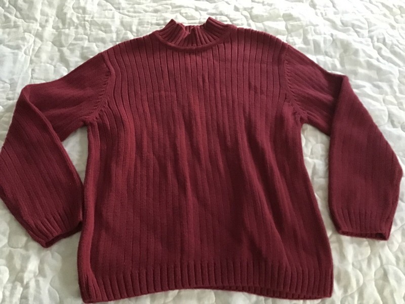 Cherokee Sweater Youth Size Large 100 % Cotton Maroon