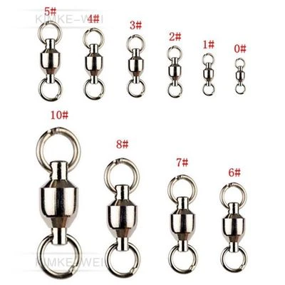 20PCS 0/1/2/3/4/5/6/7# Kugellager Ball Swivel Solid Rings Angeln Steckverbinder - Bild 1 von 2
