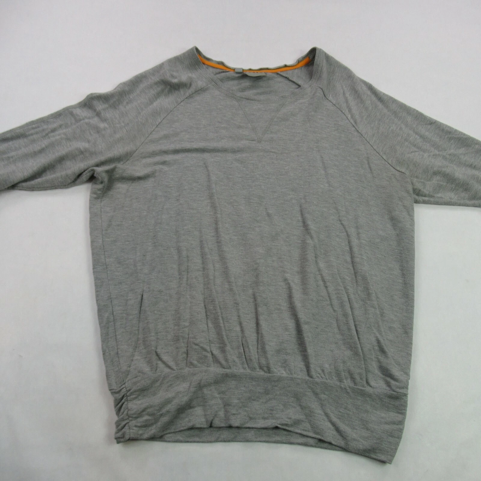 Athleta Sweatshirt Mens Small Gray 3/4 Sleeves Workout Pullover Light