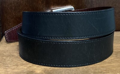 FOSSIL Reversible Belt Mens 34 Genuine Leather Black Brown 1  display picture 1