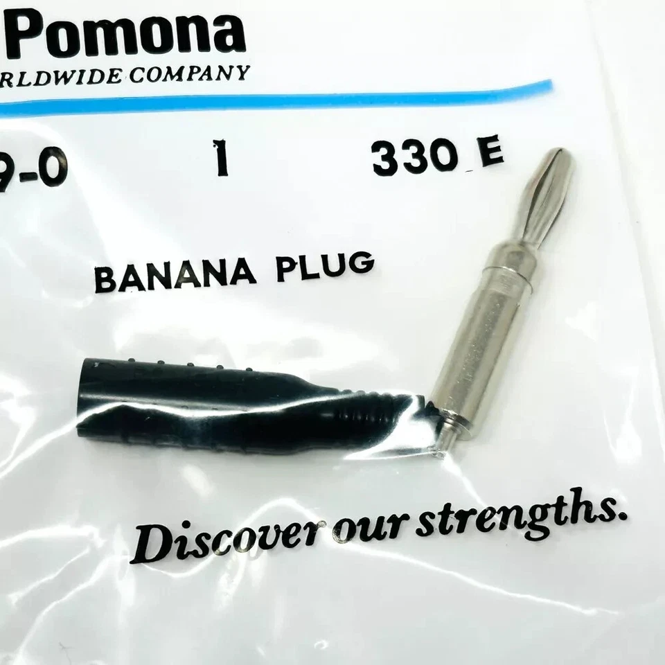 5 pcs ITT Pomona 5169-0 330E Banana Plug Connector for 18-20 AWG Wire, Black - Image 2 of 4