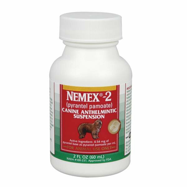 NEMEX2 Dog Canine Liquid Dewormer Wormer 2 oz Pyrantel Great Taste