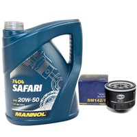 MotoröL Set 20W50 5 Liter + ÖLfilter SM142/1 FüR Nissan Note Micra Lll Opel
