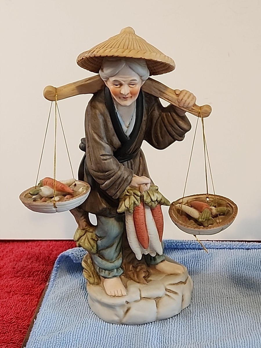Vtg. Seizan CP Fine Art Porcelain Figurines Japanese Farming