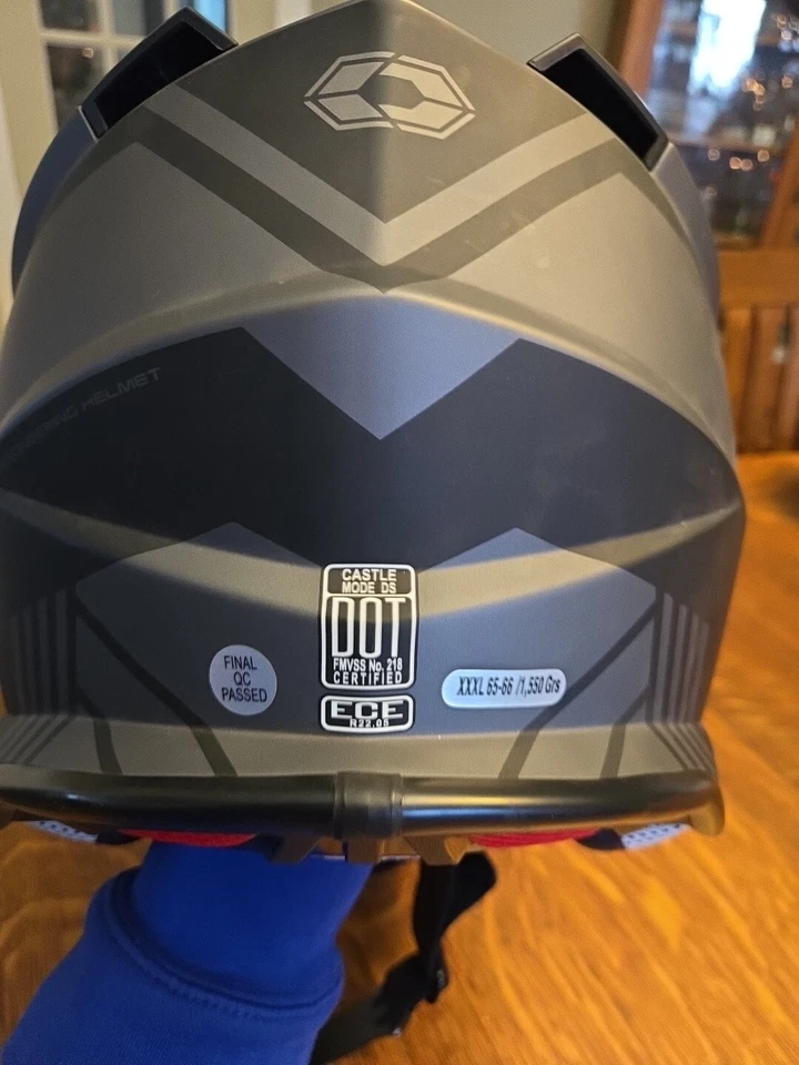 Castle - Modo Eléctrico D/S SV Gris Agente Casco XXXL 25,5 Pulgadas Foto 4 de 4