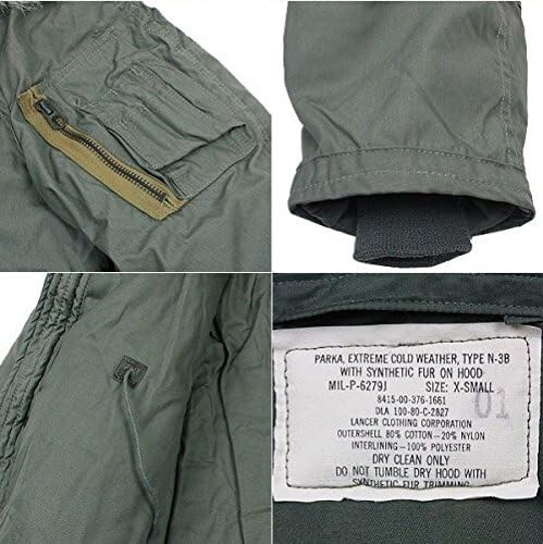 Parka Militaire Verte Adulte Taille L, Doublée, Capuche, Pour Grand Froid