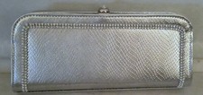 silver clutch evening bag with crystals new
