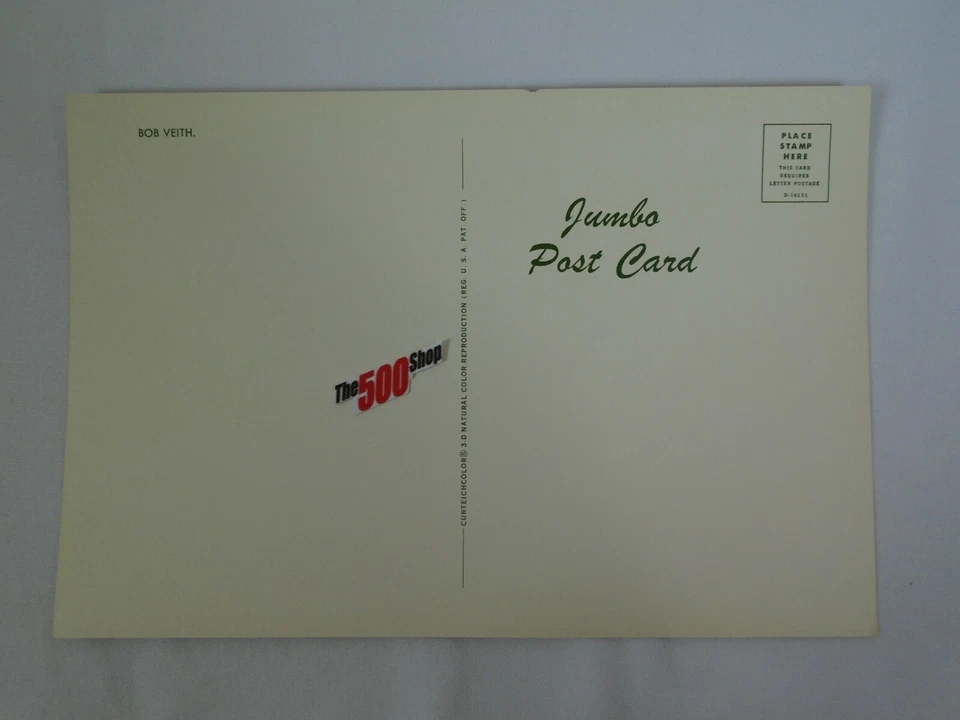 1967 Bob Veith Thermo King A/C Gerhardt Indianapolis 500 Postcard Jumbo 6" x 9" - Image 2 of 4