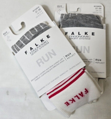 2 PACK - Falke -  Womens RU4 - Endurance Reflect Running Socks - White