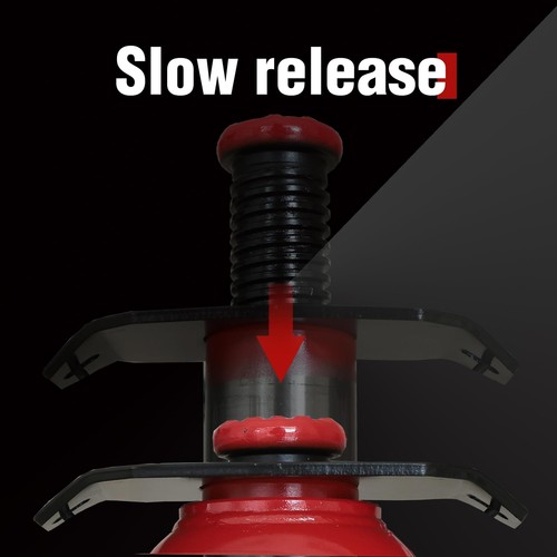 BIG RED 20 Ton Torin Welded Low Profile Pneumatic Car Bottle Jack Red，TQ20006D - Picture 6 of 7