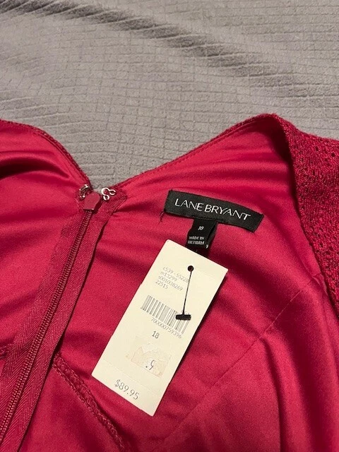 Nuevo con etiquetas Vestido Lane Bryant Frambuesa Rosa Oscuro - Talla 18 - ¡Ajuste y Acampanado!  ¡Festivo! Foto 4 de 4