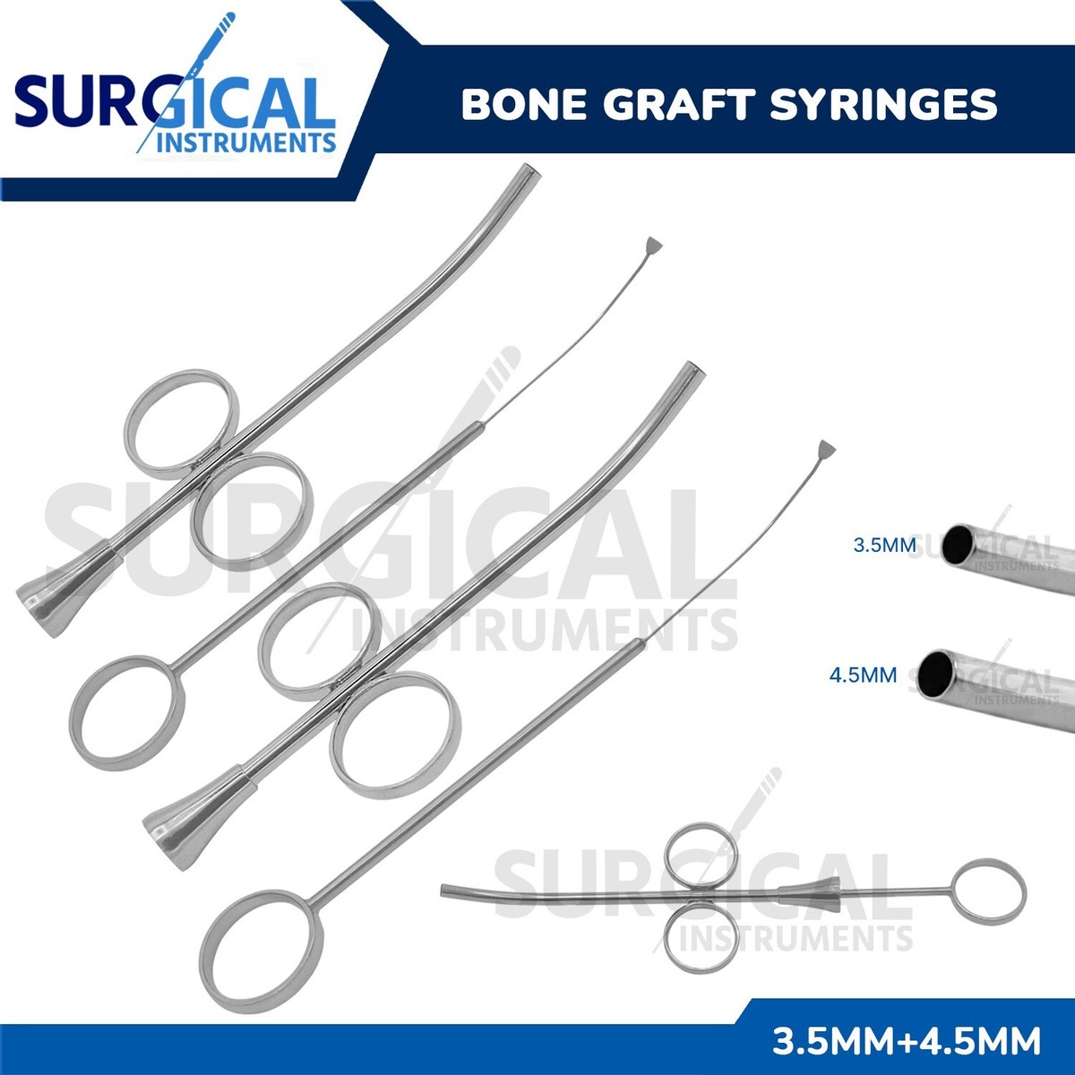 German Grade Dental Instrument 2-Piece Bone Graft Syringe Set - 3.5mm ...