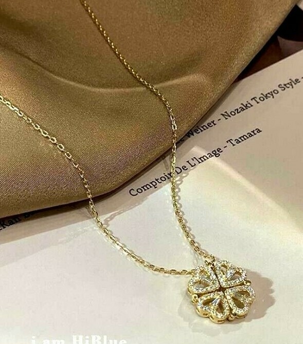Love Heart Convertible Flower Clover Silver Gold CZ Magnetic