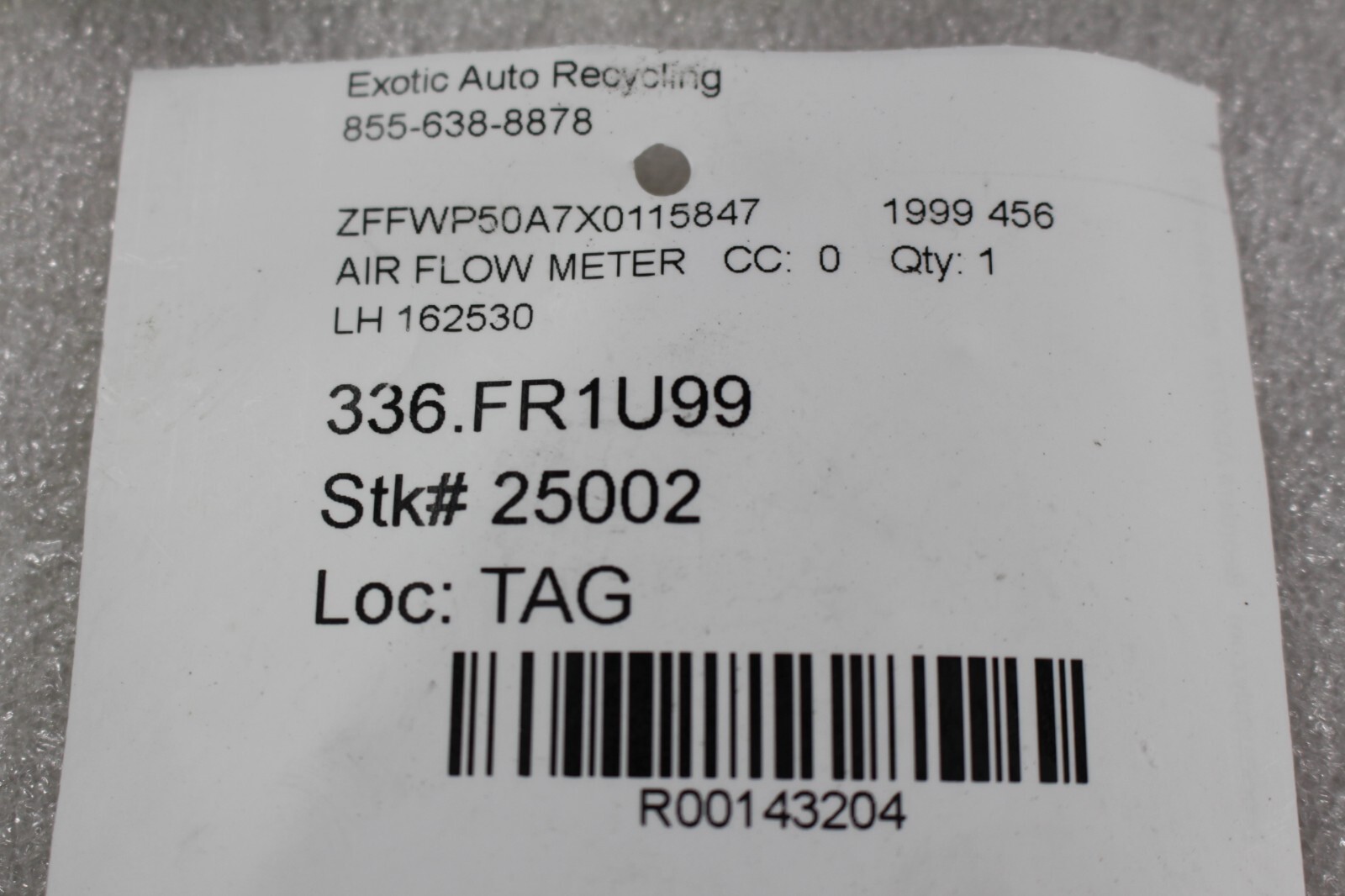 Ferrari 550, 456, Air Flow Meter, Used, P/N 162530