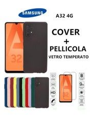 Cover Morbida Custodia Silicone Tpu Opaca pre Samsung Galaxy A32 4G 6.4" +Vetro 