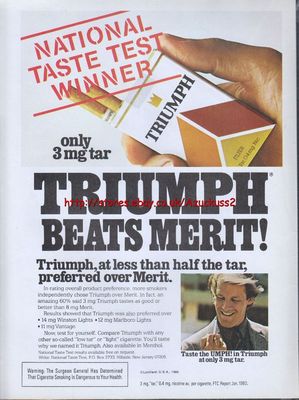 Triumph Zigarette 1980 Zeitschrift Werbung #3435