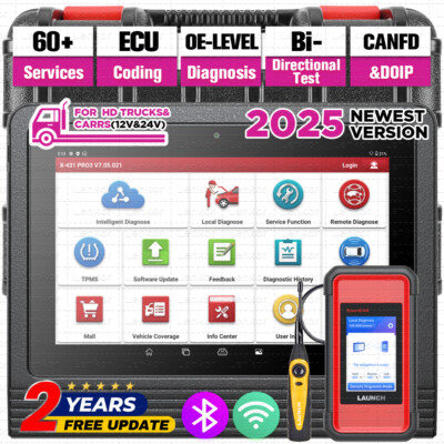 LAUNCH X431 V+ 5.0 PRO3S+& SmartLink C HD3 Heavy Duty Truck Diagnostic Scanner