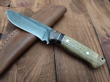 Custom Handmade 1095 Carbon Steel Acid Washed Survival Hunting Knife Fixed Blade