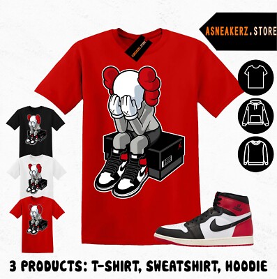 Shirt Matching AJ 1 High OG Black Toe Reimagined Match Sneaker Sneakerhead Kaws