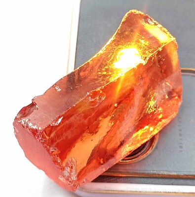 Pendentif En Argent 925 Avec Saphir Orange Naturel 33,58 Carats - Certifié AGL