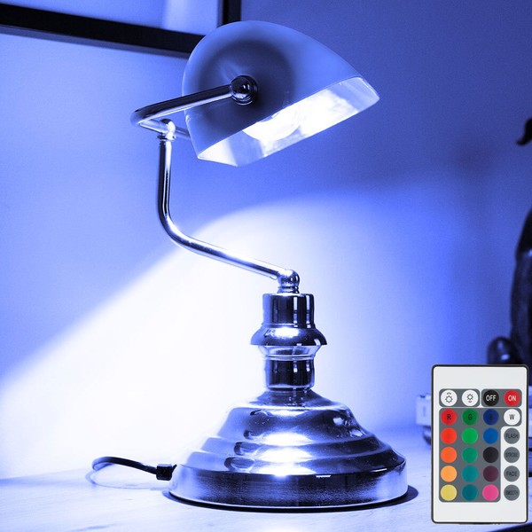 Bankerlampe Schreibtischlampe Messing Rgb Led Farbwechsler Dimmbar Fernbedienung-image
