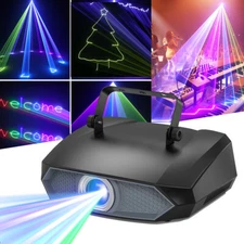 RGB 3D Animation Laser Light Projector APP DIY Text Pattern Party Stage Lights