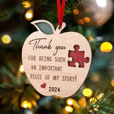 Thank You Teacher Christmas Ornament, Teacher Ornament 2024 for Kindergarten ...