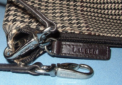 VTG Lauren Ralph Lauren LRL Brown Houndstooth Handbag Purse Clutch *Clean & New* - Picture 4 of 9