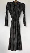 Hem Thread Open Shirt Dress Striped Black Business Capsule Long Women’s Small