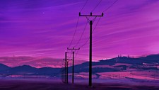 Landscape neon power Custom Gaming Mat Desk