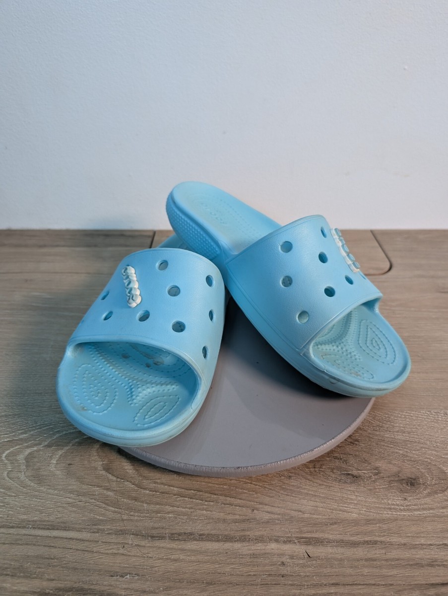 CROCS Blue Slide Sandals Crocs Unisex Classic Two-Strap Slide Sandals - Navy - Jacob  main image 3