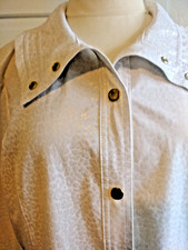 Chico's Zenergy Jacket White Silver Metallic Animal Print Disco 3/4 Sl. Sz.2