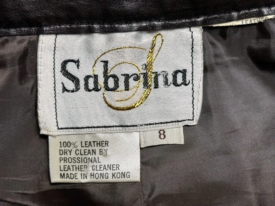 Falda Sabrina de cuero genuino línea A para mujer talla 8 marrón hasta la rodilla *LEER Foto 3 de 4