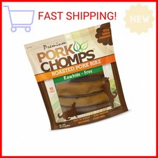Pork Chomps Roasted Pork Skin Dog Chews, 6-inch Rib Shapes, 10 Count