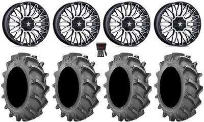 MSA Clubber 22'' Wheels Machined 40x9.5 BKT 171 Tires Polaris RZR Turbo S / RS1