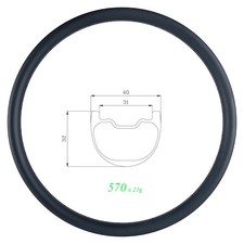 Llanta de carbono 27,5er 650B MTB 40 mm cubierta tubeless 32 mm profundidad 31 mm interior 28/32/36H