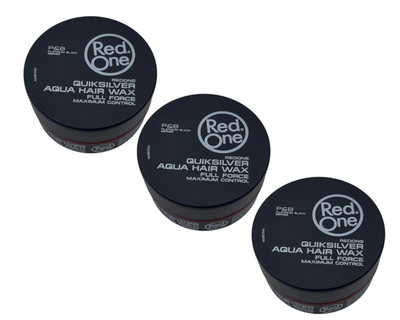 RedOne Aqua Hair Wax Full Force Quicksilver, (3er Pack) 150ml Maximum Control